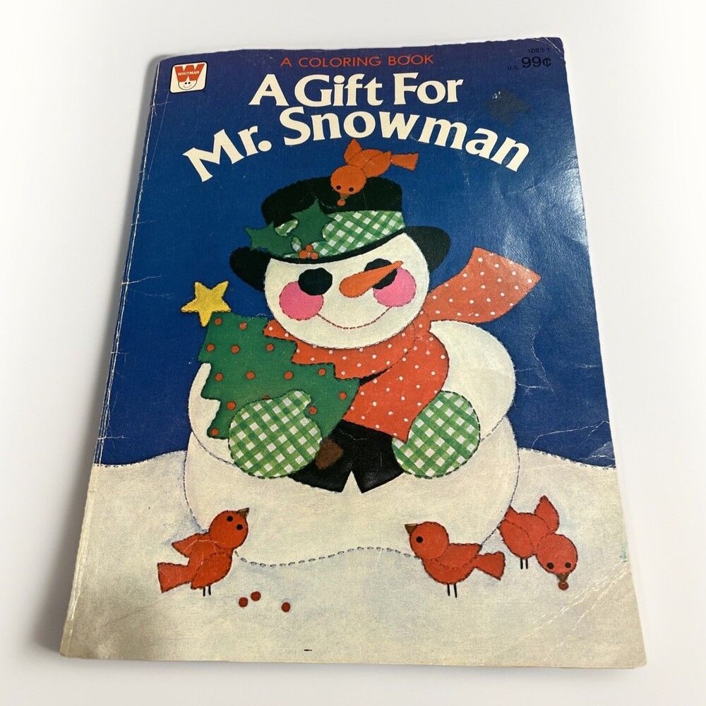 Vintage Coloring Book A Gift For Mr. Snowman 1982 Whitman USA Made Christmas